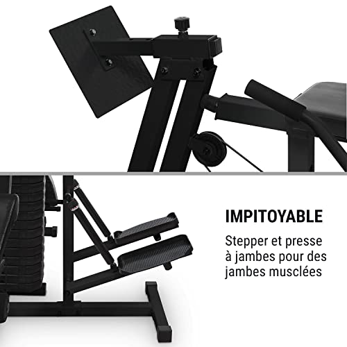 Klarfit Ultimate Gym - Máquina multifunción musculación, Multiestación musculacion, Máquina de musculación, Hombros, Espalda, Brazos, isquiotibiales y glúteos, Acolchada, 9000, Negro