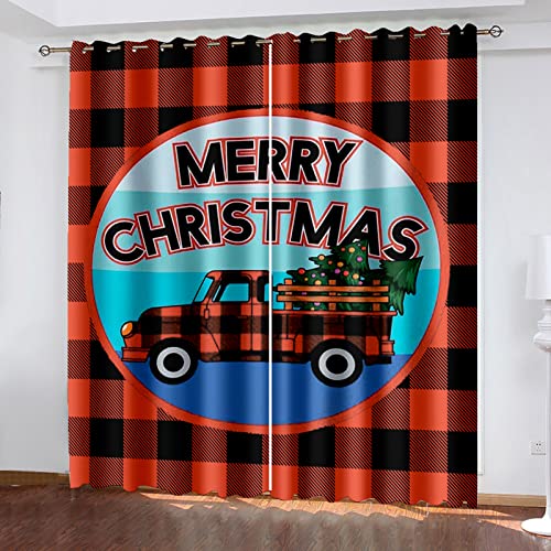 KLily Cortinas Navideñas Varilla Redonda para Perforar Cortinas De Sombreado para Decoraciones Navideñas Hogar Dormitorio Sala De Estar Hotel Jardín Sala De Estar Balcón Adecuado para Cortinas Opacas