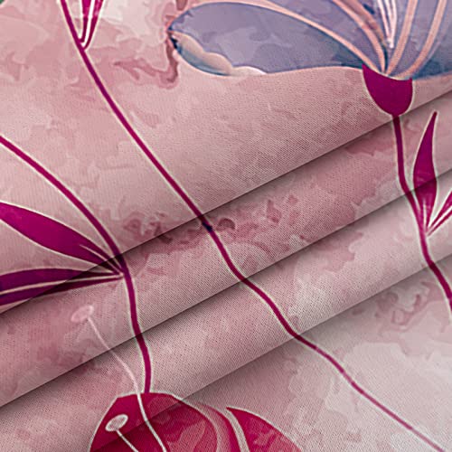 KLily Impresión Digital Serie De Flores En 3D Cortinas Dormitorio del Hotel Sala De Estar En El Hogar Balcón Jardín Adecuado para Cortinas Opacas Sombreado Engrosado Sin Perforaciones Agujero