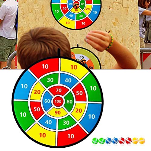 Kohyum Diana para niños con 8 pelotas de velcro para niños y grandes, juego de diana para interior y exterior, juego de dardos blandos (aprox. 14,17 pulgadas)