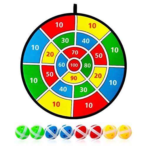 Kohyum Diana para niños con 8 pelotas de velcro para niños y grandes, juego de diana para interior y exterior, juego de dardos blandos (aprox. 14,17 pulgadas)
