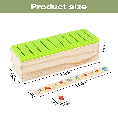 Komake Caja de Clasificación Juguetes,Juguete Educativo para Niños,Montessori Juguetes de Madera Juego para Desarrollar Inteligencia de Niños,8 Categorías,8 Tiras y 80 Tarjetas de Clasificación