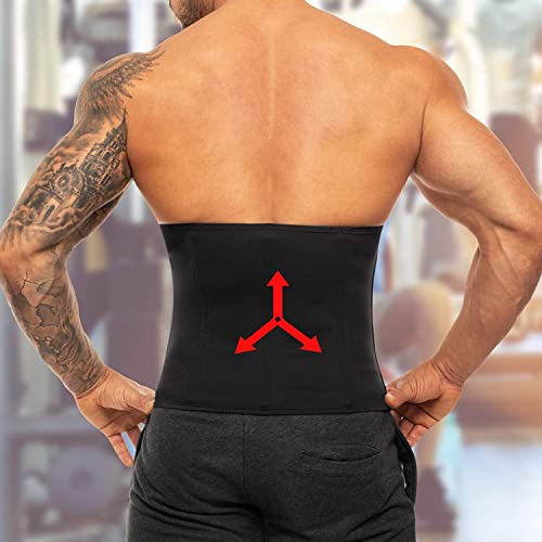 KUMAYES Faja Reductora Adelgazante Neopreno para Hombre Fajas Reductoras Abdomen Cinturón Lumbar Reductor de Cintura y Abdomen para Gimnasio (M, Negro)
