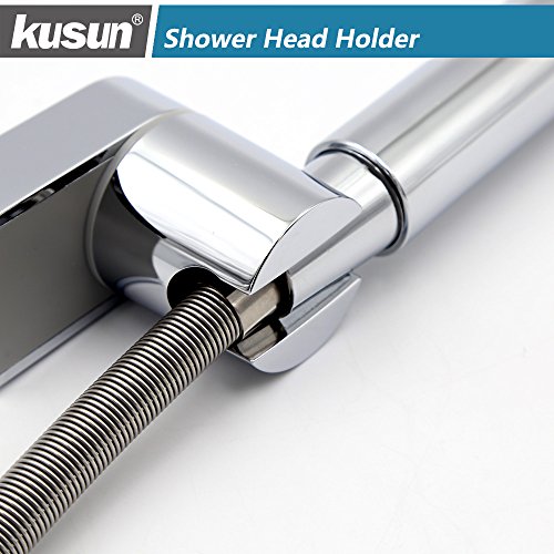 Kusun Soporte universal ajustable cabezal de ducha fijo montado Soporte de conector de pared de baño ABS Acabado en cromo HSZJ002