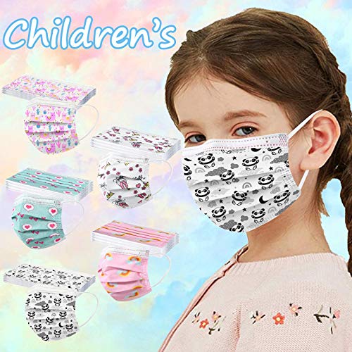 KYZRUIER 50PC Mascarillas Niños, Mascarillas Infantil Dibujos Animados para Actividades Aire Libre Patrón Escuela Fiesta Patrón De Dibujos Animados De Dinosaurios Colores (A1-4)
