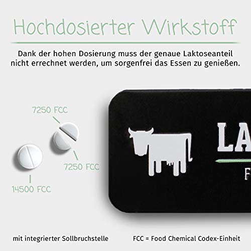 LactoJoy Pastillas de Lactasa 14.500 FCC I Tratamiento de Comprimidos para Intolerancia a la Lactosa I Digestión de la Leche, Queso I Capsulas de Enzimas Digestivas I Vegano I 1 x 80 Caps
