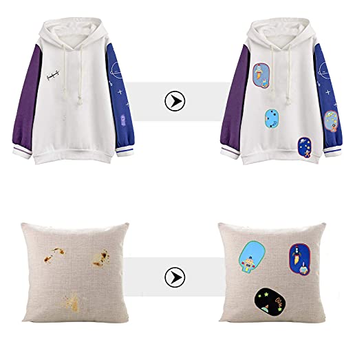 Lanthour - 12 parches termoadhesivos en tejido vaquero con diseño para cubrir agujeros y manchas - Parches en tejido vaquero para prendas, pantalones vaqueros y bolsos