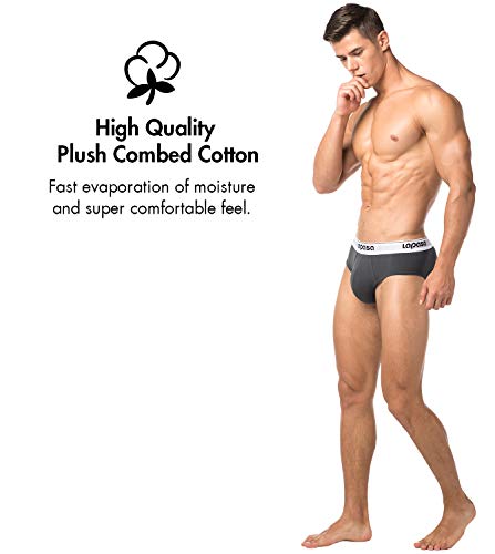 LAPASA Calzoncillos Hombre Slip Pack de 4 Boxer Algodón Peinado para Hombre con Soporte Frontal M04 XL Multicolor