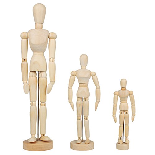 Larcele Maniquí de Humanos Madera Articulado Maniquíes Modelo de Dibujo mrmx-01 (22cm)
