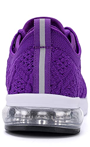LARNMERN PLUS Sneaker Zapatillas de Deportivas de Running para Mujer Colchón Aire Zapatos Transpirables Deportivas Calzado Correr Gimnasio Deporte(41EU,Morado)