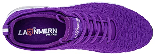 LARNMERN PLUS Sneaker Zapatillas de Deportivas de Running para Mujer Colchón Aire Zapatos Transpirables Deportivas Calzado Correr Gimnasio Deporte(41EU,Morado)