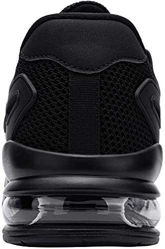LARNMERN PLUS Zapatos de Seguridad Hombre Ligeras Zapatillas de Seguridad Punta de Acero Comodo Transpirables Antideslizante Air Cushion Calzado de Seguridad Trabajo Verano(Knit Negro,43EU)