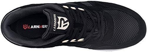LARNMERN PLUS Zapatos de Seguridad Hombre Mujer Ligero Zapatillas Seguridad Punta de Acero Calzado Seguridad Deportivo SRC Antideslizante S1 Zapatillas de Trabajo Transpirable Comodo(Negro,42EU)