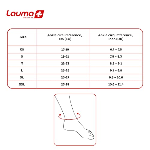 Lauma Medical, Soporte de tobillo con almohadillas de gel, Soporte deportivo, Daño de ligamentos, Soporte del tendón de Aquiles, Recuperación de lesiones (XL)