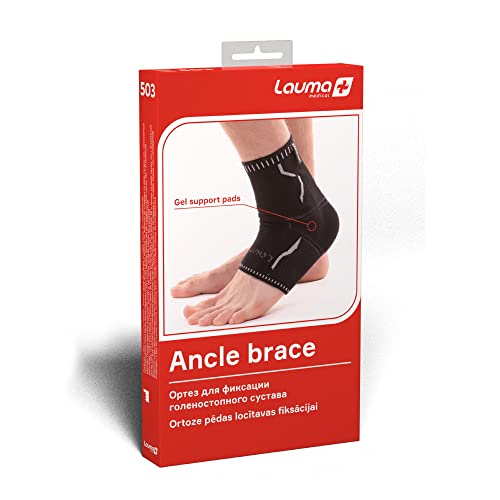 Lauma Medical, Soporte de tobillo con almohadillas de gel, Soporte deportivo, Daño de ligamentos, Soporte del tendón de Aquiles, Recuperación de lesiones (XL)