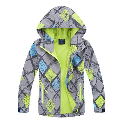 LAUSONS Chubasquero Niño con Forro Polar - Chaqueta Softshell Niño Impermeable Tamaño L / 7-8 años