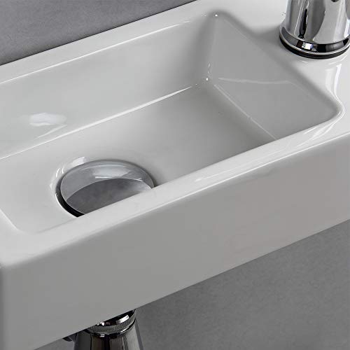 Lavabo de pared para lavabo pequeño rectangular de cerámica