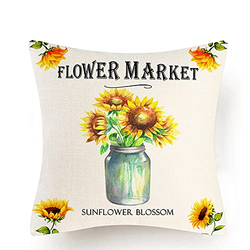 Lazz1on Fundas de Cojín Modelo Algodón Lino Retro Suave Funda de Almohada Cuadrado para Sofá Cama Decoración para Hogar 45x45cm, Juego de 4