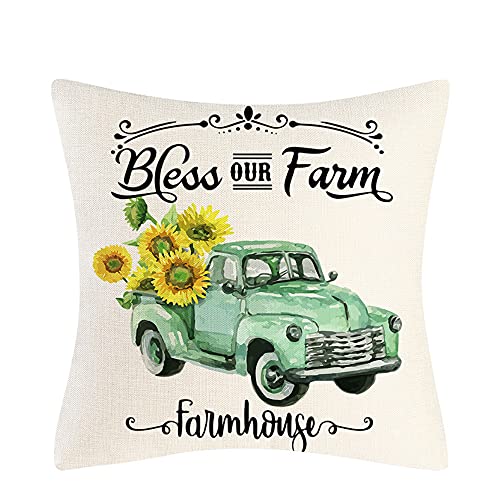 Lazz1on Fundas de Cojín Modelo Algodón Lino Retro Suave Funda de Almohada Cuadrado para Sofá Cama Decoración para Hogar 45x45cm, Juego de 4