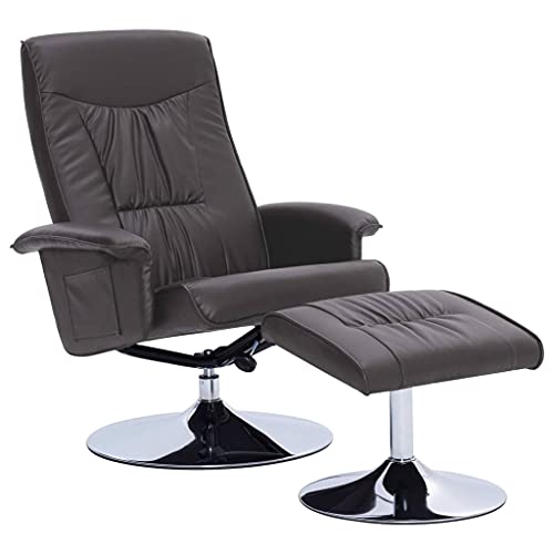 Leepesx Sillón reclinable con reposapiés, Butaca Salón, Sillón Relax,Elevación Automática con Mando, Cuero sintético Gris