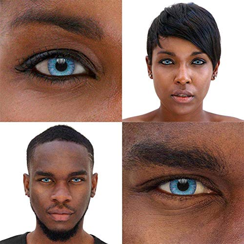 Lentillas de Color Esmeralda Azul Tri Tono (90 Días) - Sin Graduación