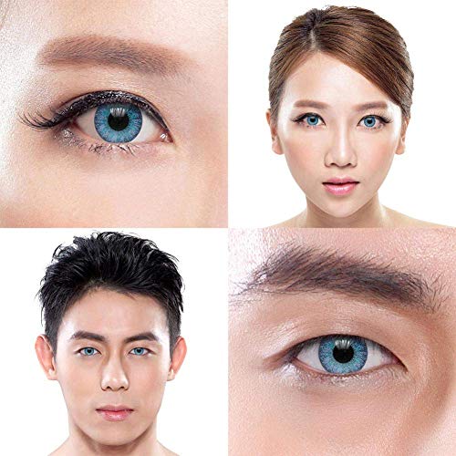 Lentillas de Color Esmeralda Azul Tri Tono (90 Días) - Sin Graduación
