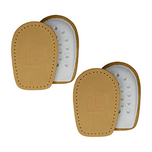 Lenzen 2 Pares Almohadillas de Cuero para el Talón I Plantillas Ortopédicas para Hombre y Mujer (41-43 EU)