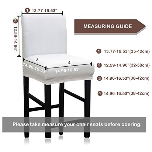 Levoberg - 2 fundas de taburete de bar con respaldo de poliuretano impermeable, funda de taburete alto extensible, protección blanca