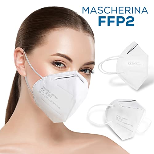 Lexus Lace FFP2, 50x Mascarilla de Protección Personal, Mascara antipolvo, protección bucal de 3 capas, Máscara facial en una bolsa de PE - certificada CE 2163 - UE 2016/425