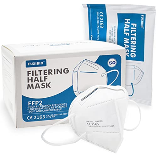 Lexus Lace FFP2, 50x Mascarilla de Protección Personal, Mascara antipolvo, protección bucal de 3 capas, Máscara facial en una bolsa de PE - certificada CE 2163 - UE 2016/425