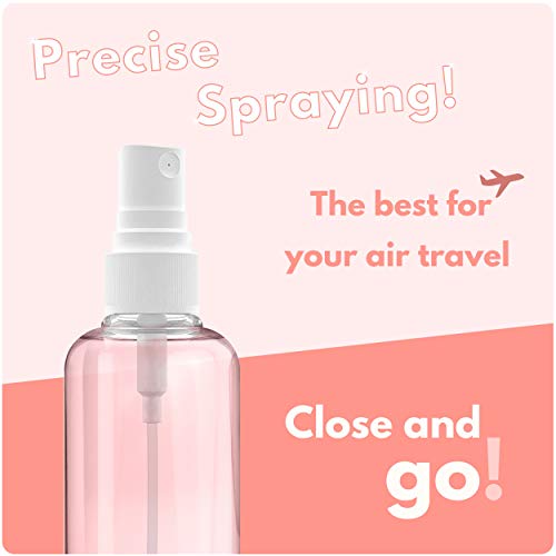 LG Luxury & Grace Pack 11 Botellas de Spray, 100 ml. Botes Pulverizadores de Polietileno Transparente. Botellas Rellenables para Viajes. Envases Atomizadores para Perfumes y Cosméticos.