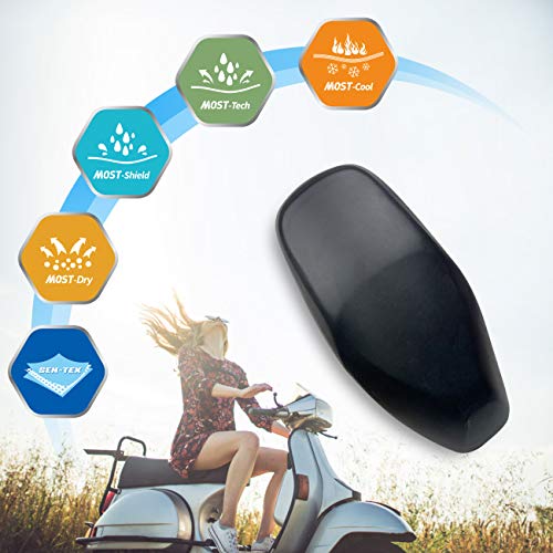 LIHAO Funda Impermeable para Asiento de Motocicleta Almohadilla de Cuero Asiento - Tamaño XXL (Negro)