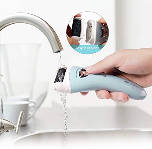 Lima elétrica pies MYCARBON Pedicura Profesional Lima Durezas Pies Recargable Aparato de Pedicura eléctrico Eliminar las Durezas y las Callosidades Cuidado Pies con Recambios (Azul)