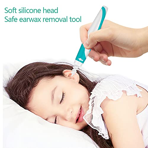 Limpiador de Oídos, Limpiador de Orejas Espiral en Segura,Soft Silicone Limpia Oidos con 16 Piezas de Repuesto Lavables Limpiador Oidos Kit de Herramientas, para niños y adultos.