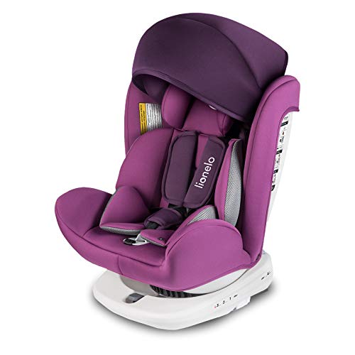 LIONELO Bastiaan Silla de coche Rotación de 360 grados 0-36 kg, Ajuste del respaldo, Almohadillas antideslizantes para el cinturón, Ajuste del reposacabezas de 7 puntos, SideProtect Sistema