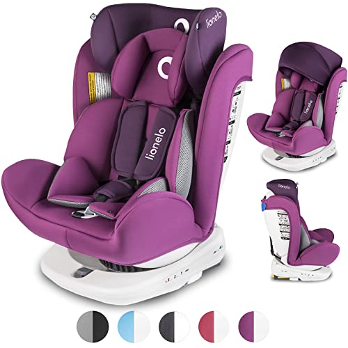 LIONELO Bastiaan Silla de coche Rotación de 360 grados 0-36 kg, Ajuste del respaldo, Almohadillas antideslizantes para el cinturón, Ajuste del reposacabezas de 7 puntos, SideProtect Sistema
