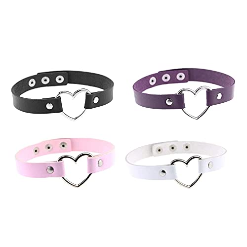 Liuxn Set de gargantillas, diseño de corazón, Estilo Vintage, 4 Unidades …