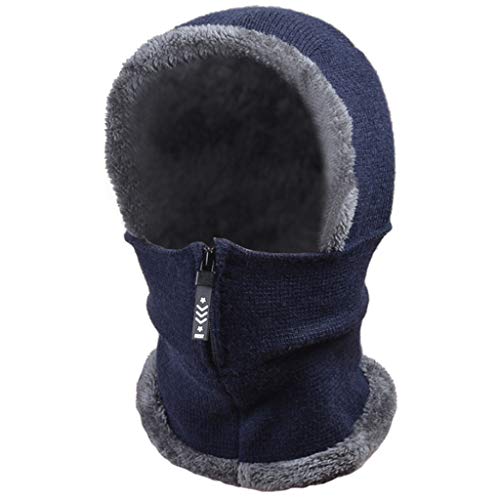 llio - Gorro con pasamontañas de Punto de Invierno para Mujer, con Cremallera, mascarilla, con Forro de Felpa, Bufanda