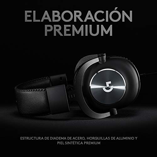 Logitech G PRO X Auriculares Gaming con Cable y Micrófono con Blue VO!CE, DTS Headphone:X 7.1, Controladores PRO-G 50mm, Sonido Surround 7.1 para Esports, para PC/PS/Xbox/Nintendo Switch - Negro