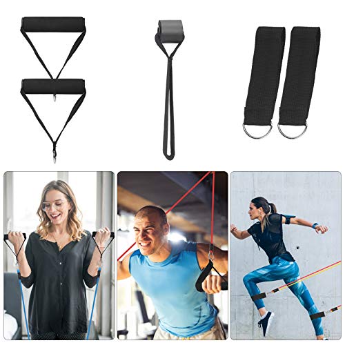LOPOTIN 110pcs Juego de Cuerdas para Tirar de Fitness, Bandas Elasticas Musculacion, Set de Resistencia Tubo Látex, Bandas Ejercicio, Bandas Fitness para Yoga para CrossFit Culturismo Gimnasio en Casa