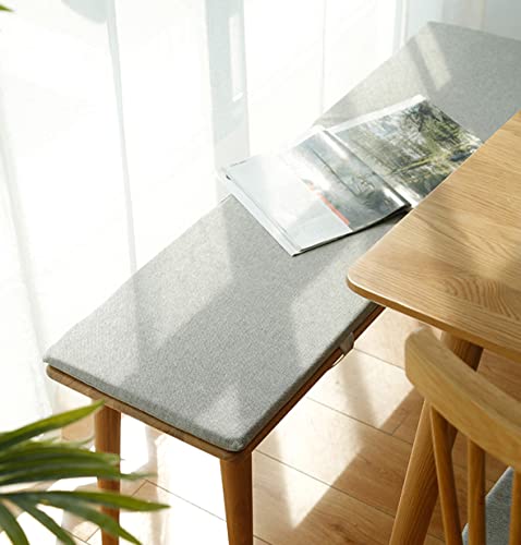 LRuismei Cojín grueso de banco de 2/3 plazas de 80/100/120 cm, cojines de banco de jardín, cojines largos para sillas de comedor, patio, columpio, interior y exterior (60 x 30 x 3 cm, gris oscuro)