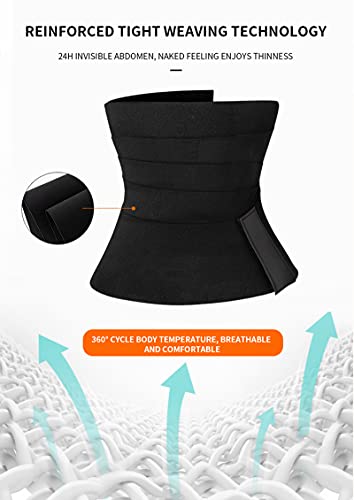 Lunluck Faja Mujer Reductora Abdominal Lumbar Abdomen Moldeadora Corsés Lumbar Waist Belt Adjustable para Deporte Fitness Postparto (Black)
