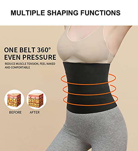 Lunluck Faja Mujer Reductora Abdominal Lumbar Abdomen Moldeadora Corsés Lumbar Waist Belt Adjustable para Deporte Fitness Postparto (Black)