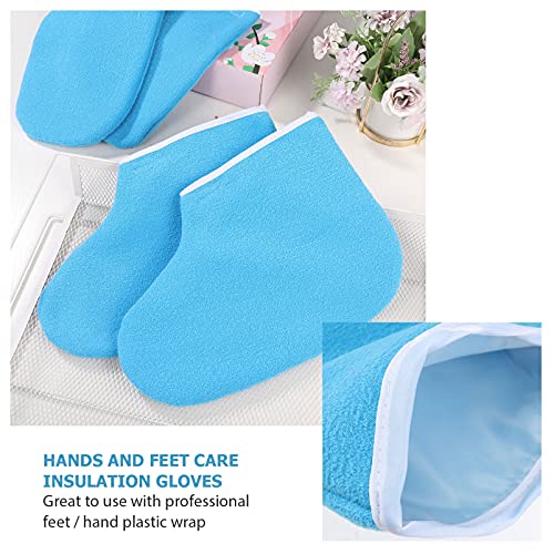 Lurrose Guantes Y Botines de Baño de Cera de Parafina Cozies Kit de Protección de Calentador de Cera de Parafina Gruesa para Cuidado de Pies Y Manos Terapia de Spa