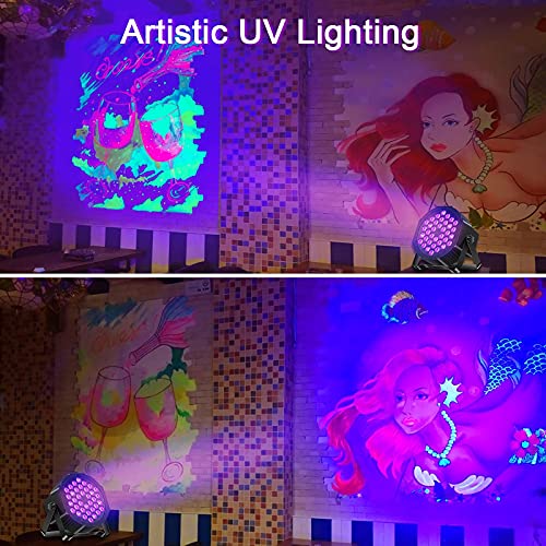 Luz negra UV 36 Par LED luz discoteca DMX512 con control remoto luz de fiesta para Arte, DJ, Navidad, Club, Halloween