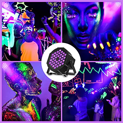 Luz negra UV 36 Par LED luz discoteca DMX512 con control remoto luz de fiesta para Arte, DJ, Navidad, Club, Halloween