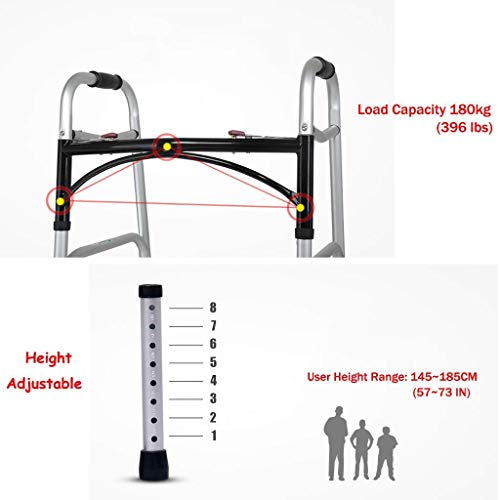 LXLH Andador con Silla con Inodoro, Andador para Adultos Andador portátil de Altura Ajustable con Asiento de Inodoro Acolchado para Personas Mayores