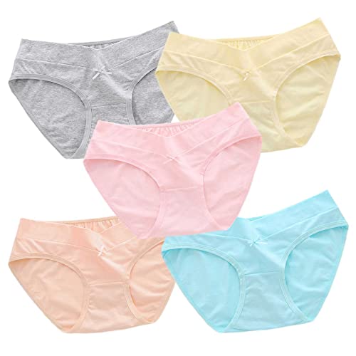 LZH FILTER 5 Piezas Bragas de Algodón para Mujeres Embarazadas, Cómodo y Suave Ropa Interior de Posparto
