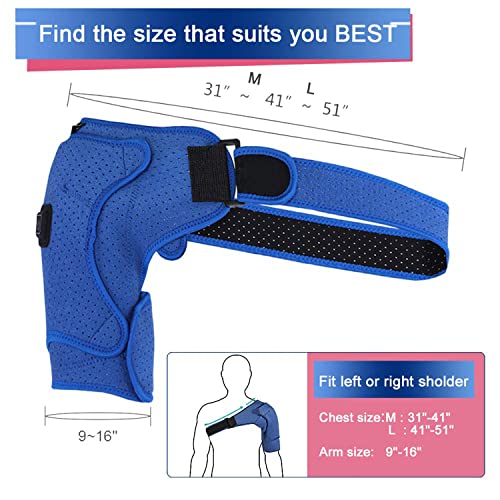 M-TOP Hombrera Ajustable Deportiva, Almohadilla Térmica, Protección De La Articulación del Hombro Y Alivio del Dolor Muscular, Hombro Izquierdo O Derecho(Size:S)