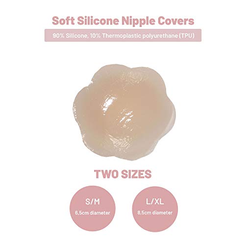 MAGIC BODYFASHION Nipless Covers Ptales de Mama, Beige (Latte), Large para Mujer